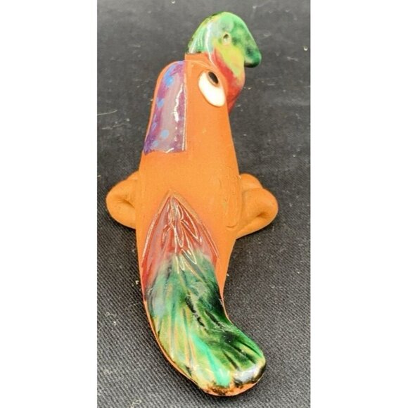 Parrot Bird Terracotta Sculpture Figurine 4.5" Costa Rica Hand Crafted - Picture 6 of 8